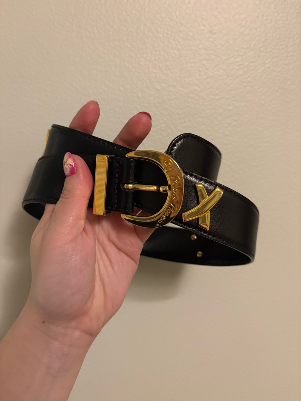 Paloma Picasso Leather Belt with Gold X Accents - Picture 2 of 6